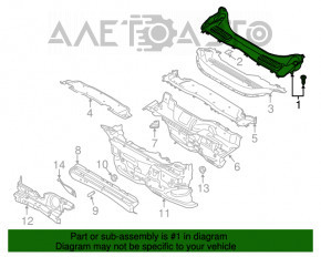 Решетка дворников пластик Ford Escape MK3 13-19 надломано крепление, дефект уплотнителя