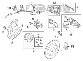 Ступица задняя левая Ford Escape MK3 13-19 FWD дефект гнезда датчика ABS