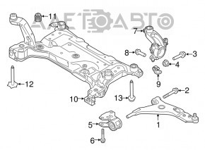 Рычаг нижний передний правый Ford Escape MK3 13-19 порван сайлент