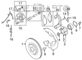 Диск тормозной передний правый Ford Escape MK3 13- 320/25мм ржавый