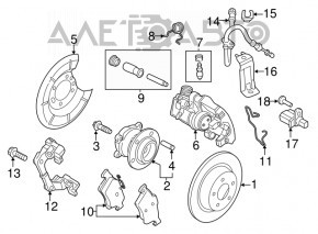 Супорт задній правий Ford Escape MK3 13-16 fwd