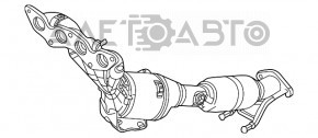 Коллектор выпускной с катализатором Ford Focus mk3 11-18 2.0 надорвана сетка