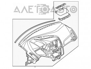 Торпедо передня панель без AIRBAG Ford Focus mk3 15-18 рест, злом нижня планка, тріщина у кріпленні