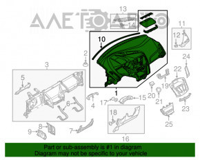 Торпедо передняя панель без AIRBAG Ford Focus mk3 11-14 дорест
