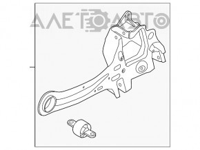Цапфа со ступицей задняя правая Ford Focus mk3 11-18 с рычагом, порван сайлент, ржавая