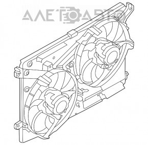 Диффузор кожух радиатора в сборе Ford Fusion mk5 13-20 2.5