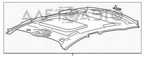 Обшивка потолка Ford Fusion mk5 13- серая без люка грязный