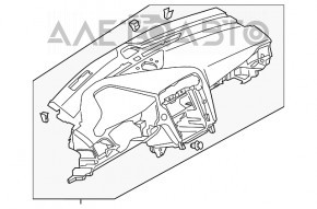 Торпедо передняя панель без AIRBAG Ford Fusion mk5 13-20 под кноп start, под динамик топляк, с черной вставкой