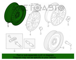 Комплект железных дисков R16 5*108 4шт Ford Fusion mk5 13-16
