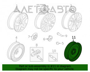 Запасное колесо докатка Ford Fusion mk5 13-20 R16 125/80, потрескалась резина