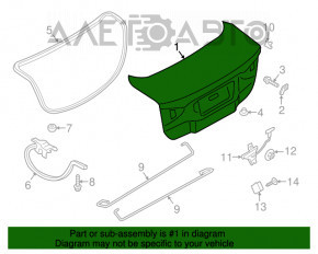 Крышка багажника Ford Fusion mk5 13-20 под спойлер, графит UJ, вмятина тычек