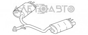 Глушитель задняя часть с бочками Honda Accord 13-17 3.5, 2.4 Sport с насадками, примята