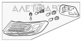 Ліхтар зовнішній крило правий Honda Accord 13-15 тріщини на склі