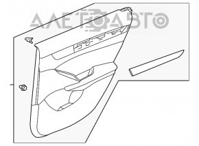 Обшивка дверей картка задня ліва Honda Accord 18-22чорн з сірою вставкою, під чищення