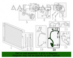 Трубка кондиционера компрессор-печка Honda Civic X FC 16-21 2.0 МКПП