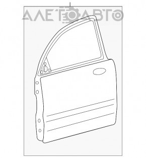 Дверь голая передняя левая Hyundai Sonata 11-15 графит P3, тычки