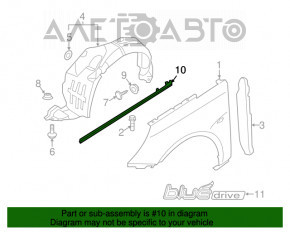 Молдинг хром крила передній прав Hyundai Sonata 11-15 зламані кріплення