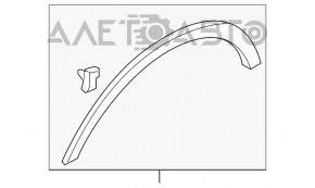 Накладка арки крыла задняя правая Lincoln MKC 15- слом креп, примята, царапины