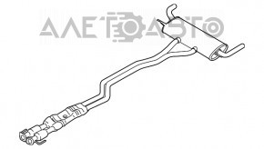 Глушитель задняя часть з бочками Lincoln MKX 16- 3.7 вирізаний каталізатор, ухвалять