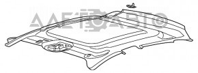 Обшивка потолка Lincoln MKZ 13-16 под люк беж, замята правая часть