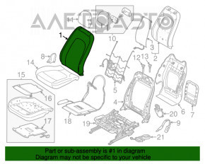 Пасажирське сидіння Lincoln MKZ 13-16 з airbag, електро, підігрів, шкіра беж, потерто