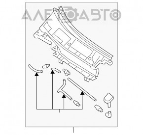 Решетка дворников пластик правая Mazda CX-9 16- примята, трещина