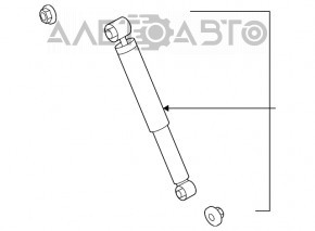 Амортизатор задній правий Nissan Rogue 14-20 awd маленький сайлентблок, рожевий, ч/б заміна