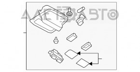 Плафон освещения передний Subaru Forester 14-18 SJ серый, без люка