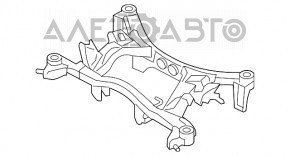 Підрамник задній Subaru XV Crosstrek 13-17 іржавий, зам'яті вушка важелів, всі С/Б під заміну