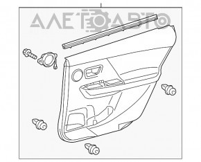 Обшивка двери карточка задняя левая Toyota Prius V 12-17 кожа беж, задир на ручке