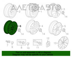 Диск колесный R16 VW Jetta 11-18 USA тип 1 бордюрка сколы трещина согнут