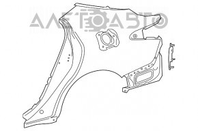 Четверть крыло задняя правая Toyota Camry v70 18- на кузове, графит, примята, тычки