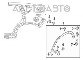 Накладка арки крила задня ліва Mazda CX-5 13-16