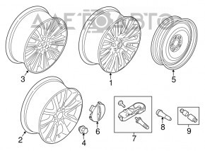 Запасное колесо докатка Ford Escape MK3 13- R17 165/80