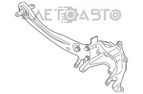Цапфа со ступицей задняя правая Ford Escape MK3 13-19 с рычагом погнутым, ржавая, без сайлентблока