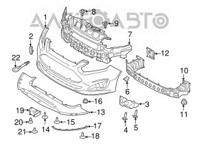 Крепление переднего бампера левое Ford C-max MK2 13-18 usa трещина крепления