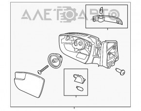 Зеркало боковое правое Ford Escape MK3 13-16 дорест 12 пинов, поворотник, подогрев, графит