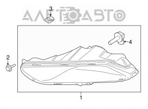 Противотуманная фара птф левая Ford Fusion mk5 17-18 галоген, слом креп, песок