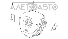 Подушка безопасности airbag в руль водительская Honda Accord 18-22 ржавый патрон