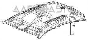 Обшивка потолка Honda Accord 18-22 серая без люка, надломан, надорван, потертости