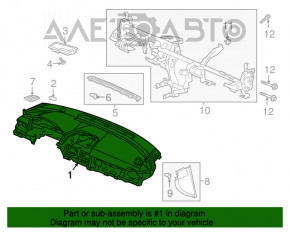Торпедо передня панель без AIRBAG Honda Accord 18-22черн