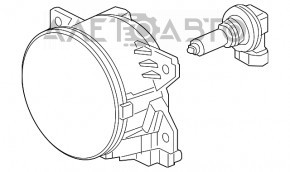 Противотуманная фара птф правая Honda Civic X FC 16-21 мутный отражатель