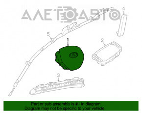Подушка безопасности airbag в руль водительская Infiniti QX30 17- черн, стрельнувшая