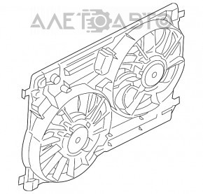 Диффузор кожух радиатора в сборе Ford Escape MK3 17-19 рест 1.5T 2.0T с резисторами
