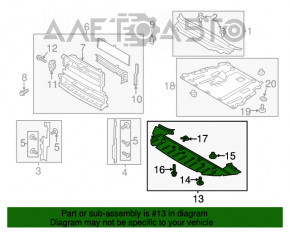 Захист переднього бампера Lincoln MKZ 13-16 тріщина у кріплення, потерта