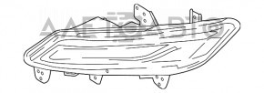 Протитуманна фара птф ліва Lincoln MKZ 13-16 тріщина в кріпленні, пісок
