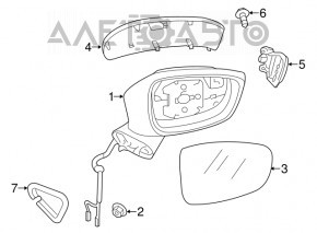 Дзеркало бічне праве Mazda 6 13-16 6 пінів, BSM, зламаний корпус