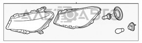 Фара передняя левая Mercedes CLA 14-19 голая галоген
