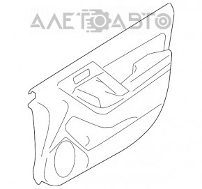Обшивка двери карточка передняя левая Subaru Forester 14-18 SJ черн с серой вставкой тряпка, подлокотник тряпка, без накладки ручки, под химчистку