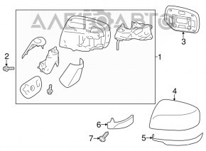 Дзеркало бічне праве Subaru Forester 14-18 SJ 9 пінів, підсвічування, підігрів, автозатемнення, графіт